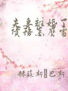 夫妻离婚了婚内债务怎么处理