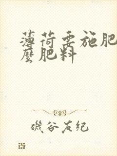 薄荷要施肥用什么肥料