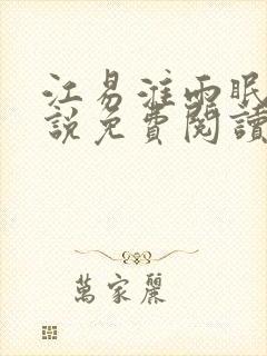 江易淮雨眠的小说免费阅读全文