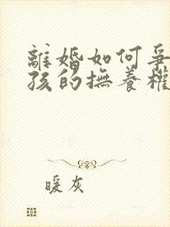 离婚如何争取小孩的抚养权
