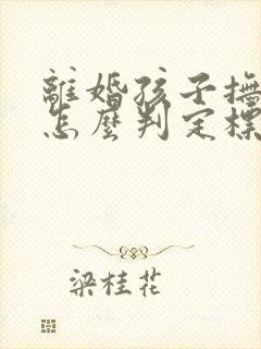 离婚孩子抚养权怎么判定标准