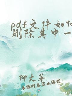 pdf文件如何删除其中一页