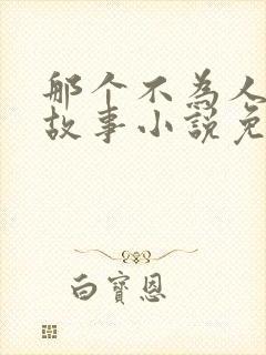 那个不为人知的故事小说免费阅读无广告