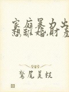 家庭暴力出轨,想离婚,财产怎么分割