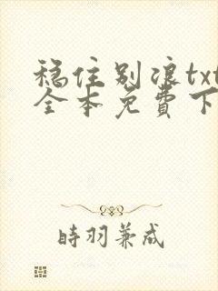 稳住别浪txt全本免费下载
