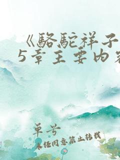 《骆驼祥子》15章主要内容