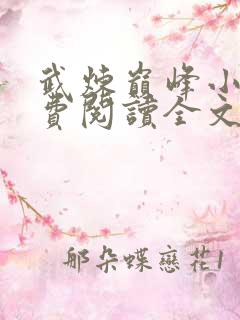 武炼巅峰小说免费阅读全文无删减