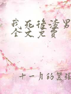 我死后渣男疯了全文免费
