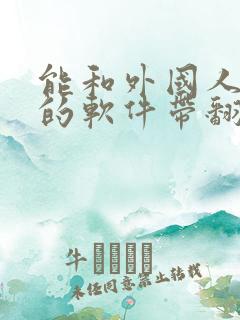 能和外国人聊天的软件带翻译