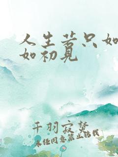 人生若只如初见如初见