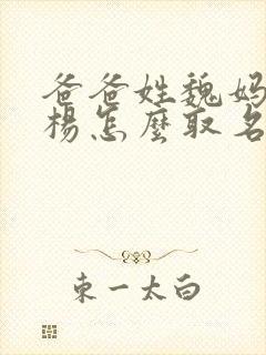 爸爸姓魏妈妈姓杨怎么取名