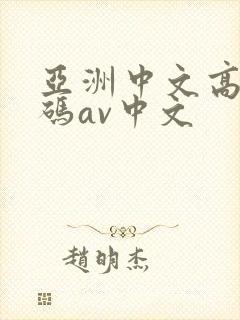 亚洲中文高清乱码av中文