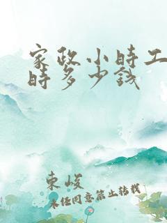 家政小时工每小时多少钱