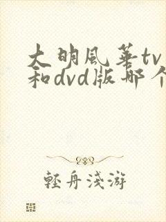 大明风华tv版和dvd版哪个好看