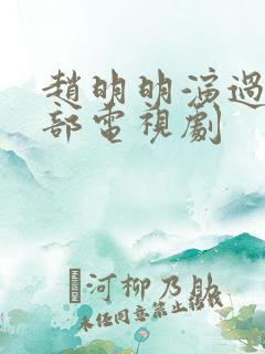 赵明明演过的全部电视剧