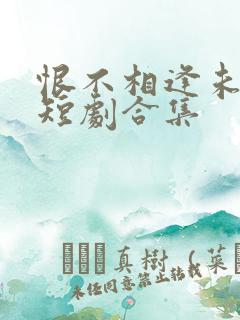恨不相逢未嫁时短剧合集