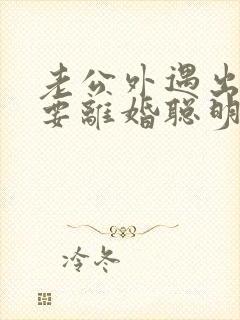 老公外遇出轨了要离婚聪明的妻子该怎么做