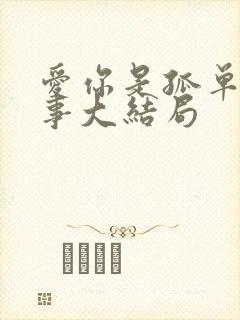 爱你是孤单的心事大结局