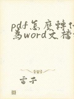 pdf怎么转化为word文档格式