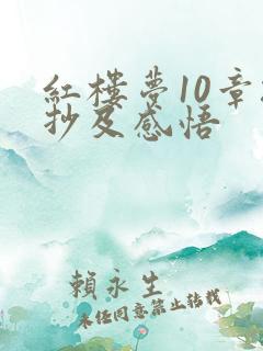 红楼梦10章摘抄及感悟
