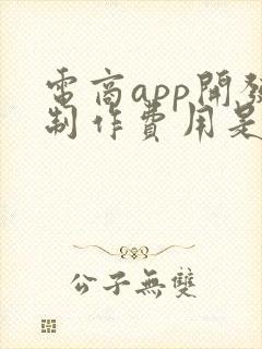 电商app开发制作费用是多少