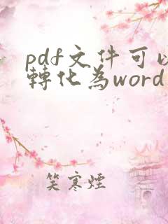 pdf文件可以转化为word文件吗