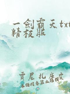 一剑霸天txt精校版