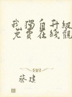 我独自升级动漫免费在线观看