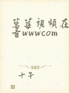 草莓视频在线观看wwwcom
