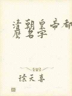 清朝皇帝都叫什么名字