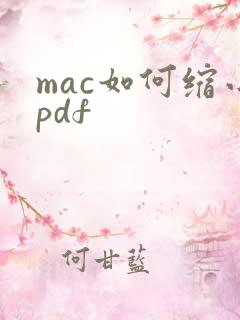 mac如何缩小pdf