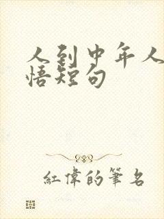 人到中年人生感悟短句
