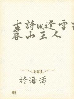 古诗w逢雪宿芙蓉山主人