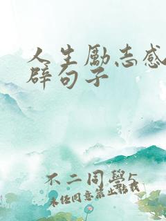 人生励志感悟精辟句子