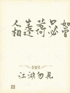 人生若只如初见相逢何必曾相识