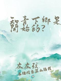 知青下乡是哪年开始的?