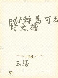 pdf转为可编辑文档