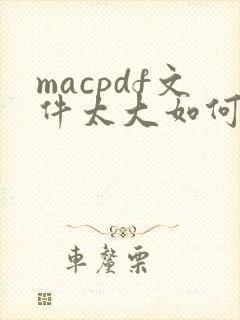 macpdf文件太大如何变小