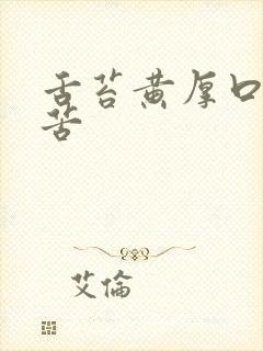 舌苔黄厚口臭口苦