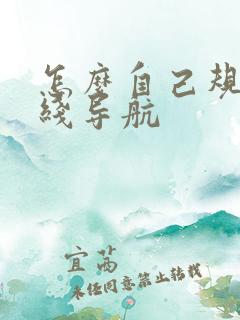 怎么自己规划路线导航