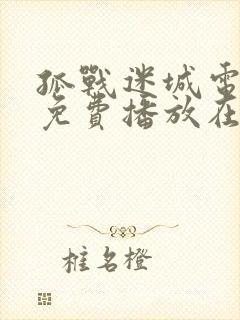 孤战迷城电视剧免费播放在线观看