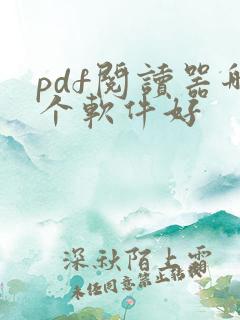 pdf阅读器哪个软件好