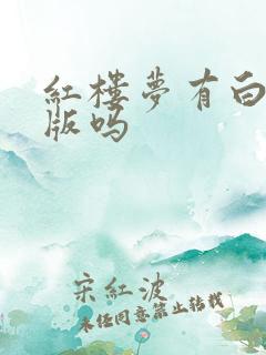 红楼梦有白话文版吗