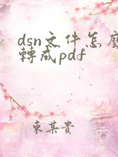 dsn文件怎么转成pdf