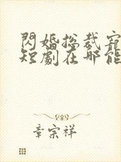 闪婚总裁宠上天短剧在哪能看