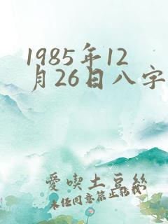 1985年12月26日八字算命