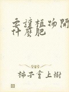 要让植物开花施什么肥