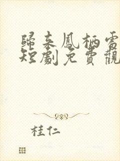 归来凤栖处短剧短剧免费观看全集