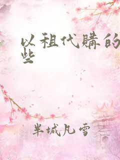 以租代购的有哪些