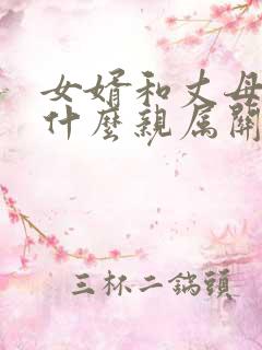 女婿和丈母娘是什么亲属关系